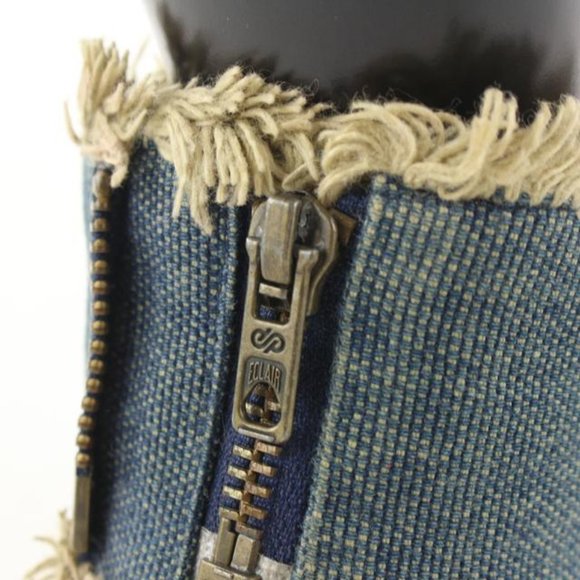 Chanel 01p Denim CC Crystal Logo Cuff Bracelet - Picture 10 of 12